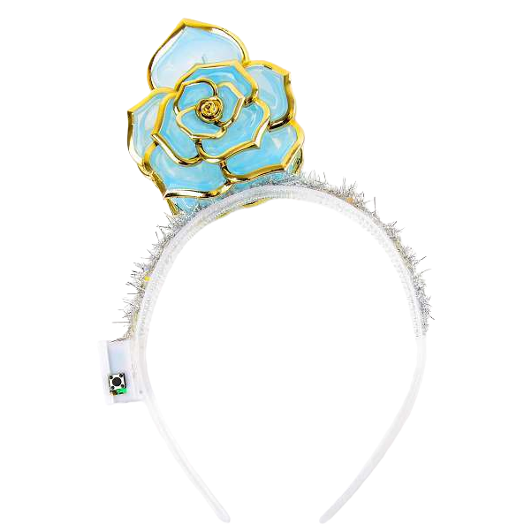 Blue flower-decorated hairband, a sweet girl's headwear, adjustable elastic hairband 143817236 Item Picture