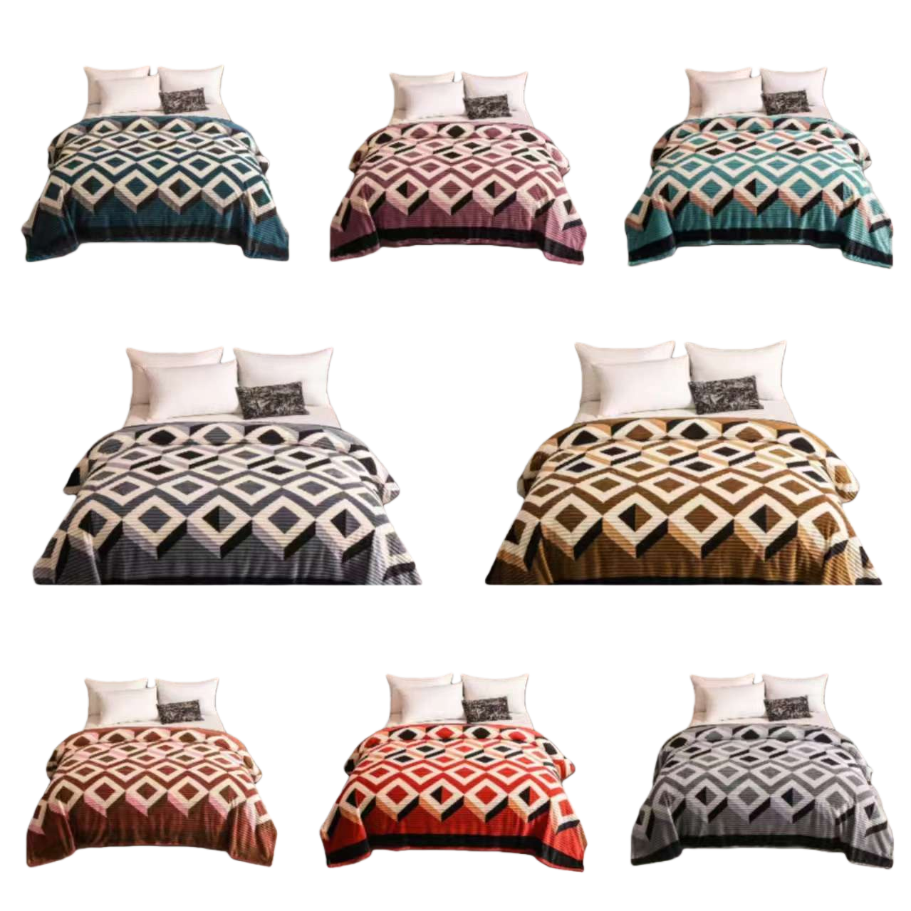 Geometric pattern bedding set, four-piece set, pure cotton simple style bedroom home textile Item Picture