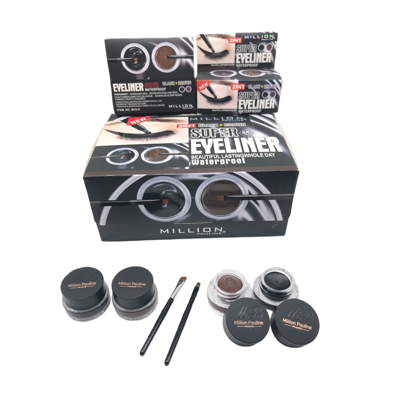 The cosmetic eyeliner cream set is waterproof, long-lasting, color-showing, fine and easy to apply Item Picture
