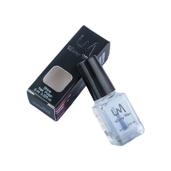 Water-based two-in-one nail polish with transparent bottle body and packaging box set Item Picture