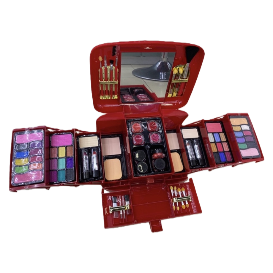 Red cosmetic box, portable large-capacity storage box, a special beauty organization box for girls Item Picture