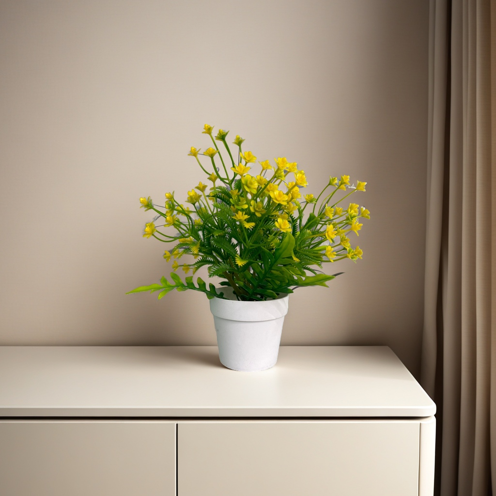 Yellow-flowered potted plants are indoor and balcony ornamental green plants with a long flowering period and are easy to care for details Picture