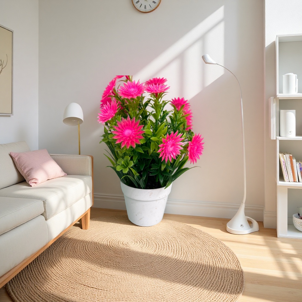 Pink flower potted plants, indoor green plants for decorating the living room and balcony, flower bonsai Application Scenario
