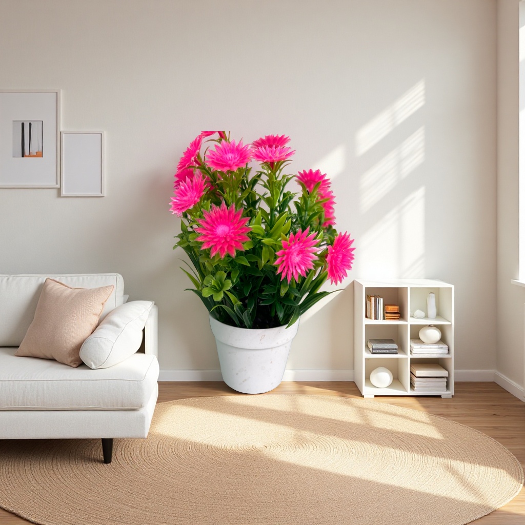 Pink flower potted plants, indoor green plants for decorating the living room and balcony, flower bonsai Specification image