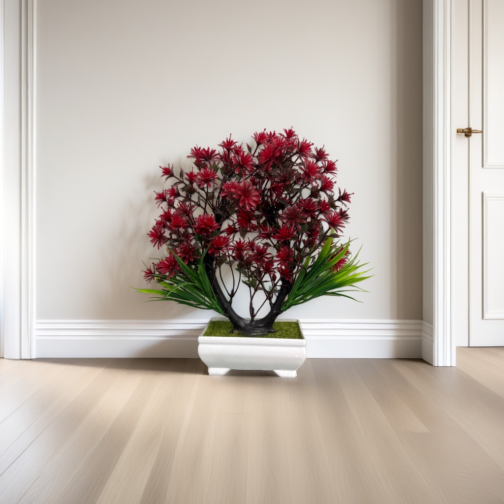 Red-flowered potted plants, indoor ornamental green plants, and balcony flowers are easy to grow Specification image