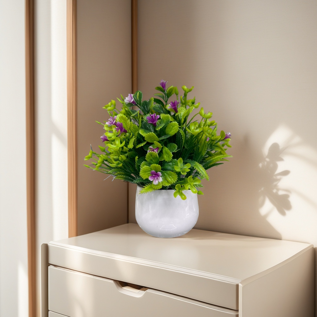 Artificial flower potted plants for living room and bedroom decoration, artificial flowers and green plants ornaments, indoor home gardening