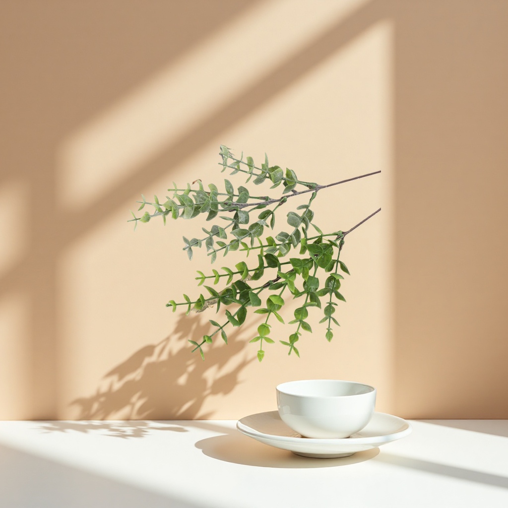 Green plant branch and leaf simulation decorative ornaments, home living room balcony green plant potted plants Specification image