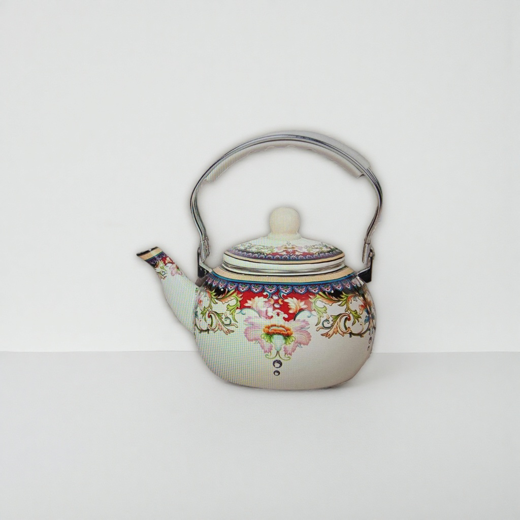 Painted patterned ceramic teapot, household brewing teapot, simple tea set details Picture
