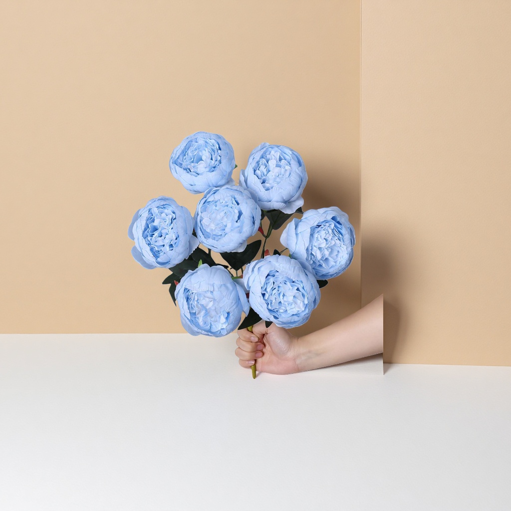 Blue peony bouquet delivery, high-end and elegant hand-held bouquets for birthdays, Valentine's Day and weddings Specification image