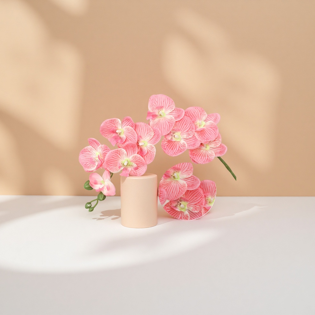 Rosa phalaenopsis bouquet de flores en flor sala de estar balcón decoración maceta Specification image