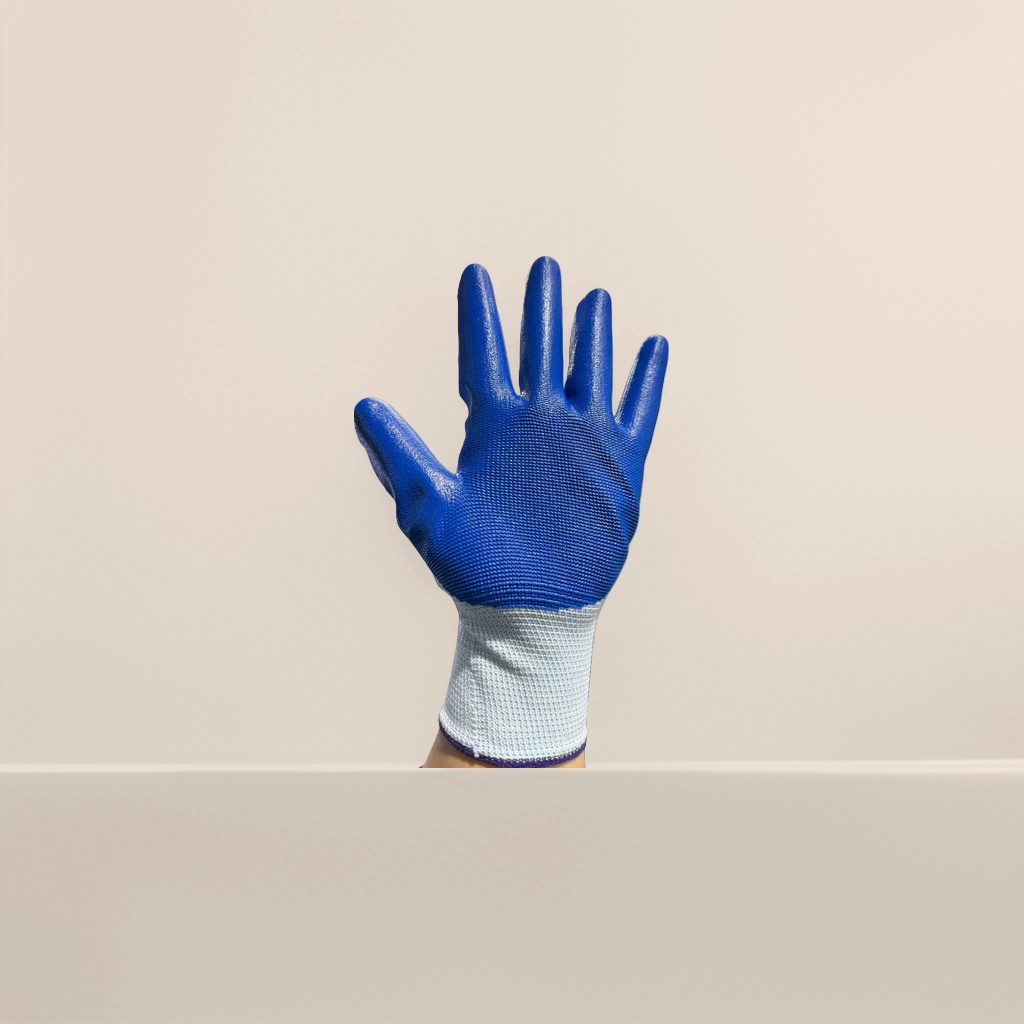 Blue tin-coated gloves, thickened anti-slip and wear-resistant labor protection gloves Specification image