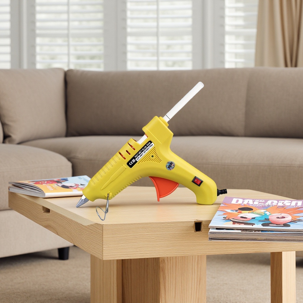 Yellow hot melt glue gun body, rapid heating, constant temperature, handheld industrial-grade glue gun accessories