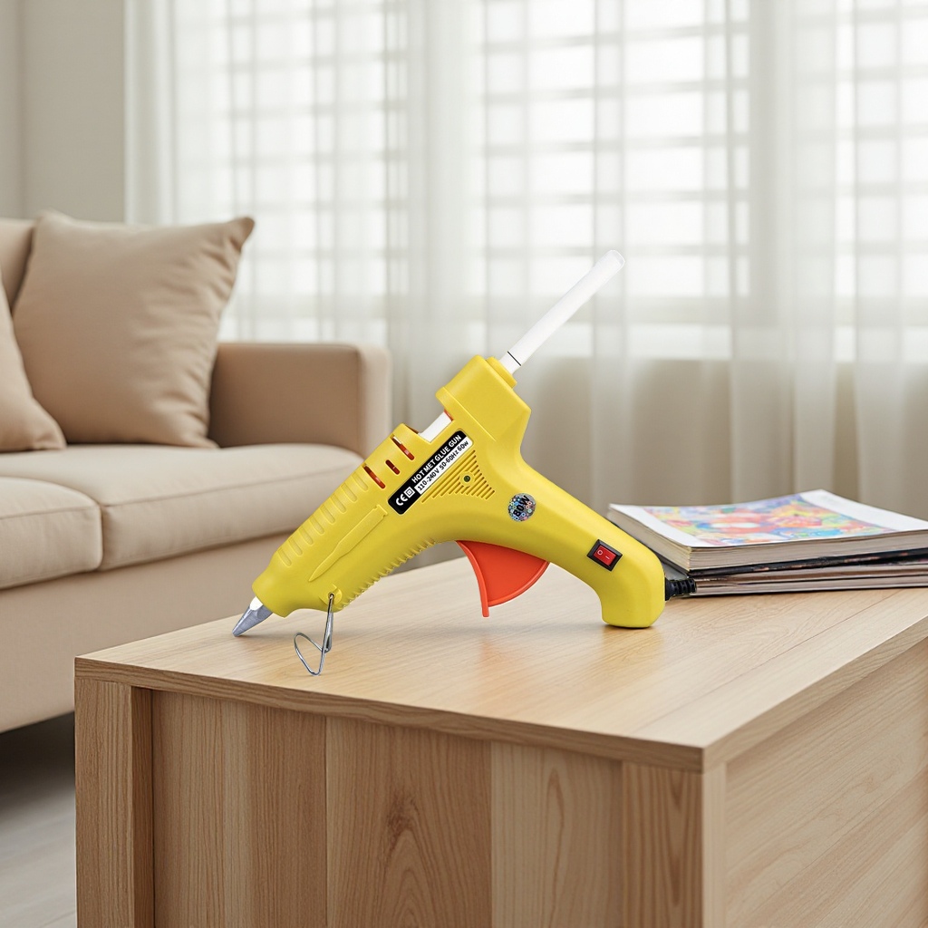 Yellow hot melt glue gun body, rapid heating, constant temperature, handheld industrial-grade glue gun accessories Specification image
