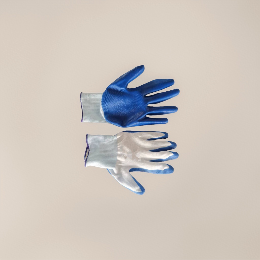 Blue tin-coated gloves, thickened anti-slip and wear-resistant labor protection gloves