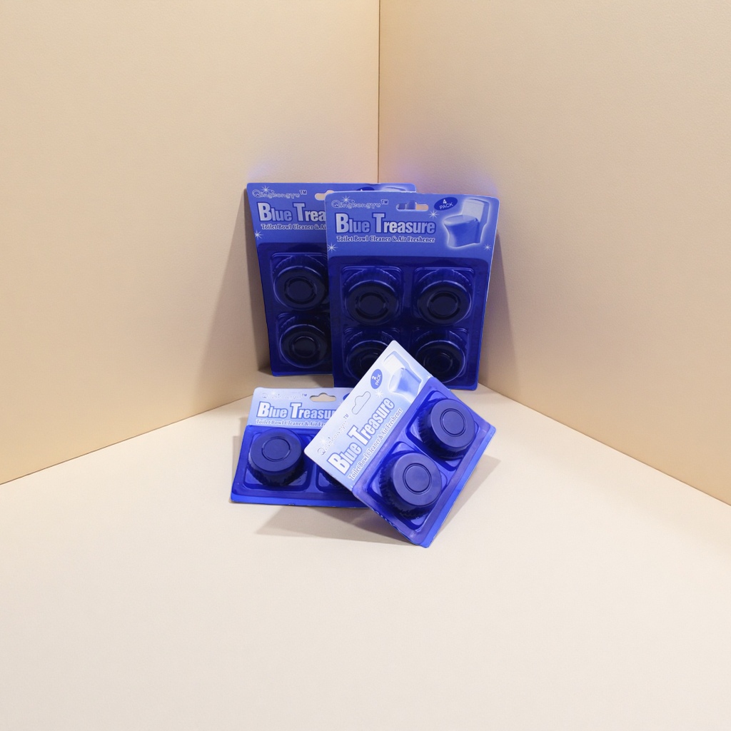 Blue treasure box toilet cleaner block, air freshener, deodorizing and decontaminating, blue packaging details Picture