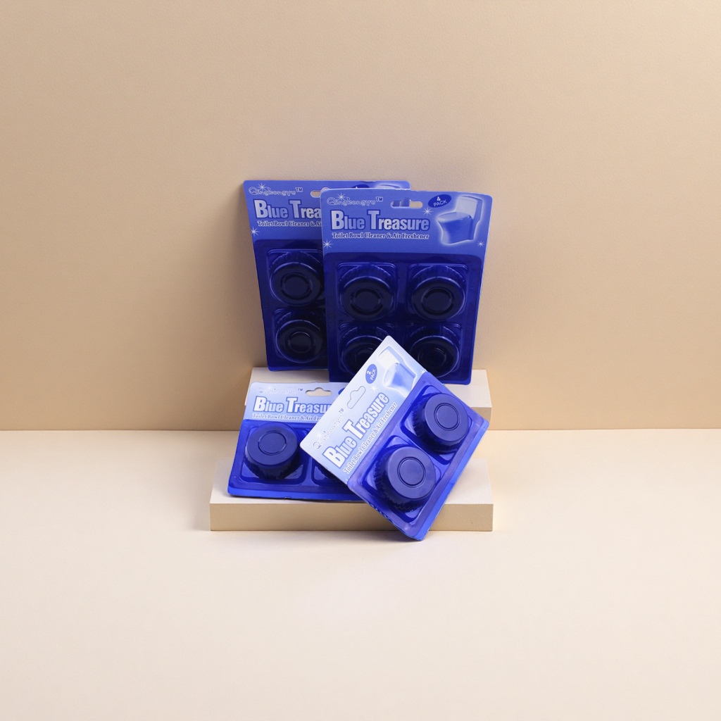 Blue treasure box toilet cleaner block, air freshener, deodorizing and decontaminating, blue packaging Specification image