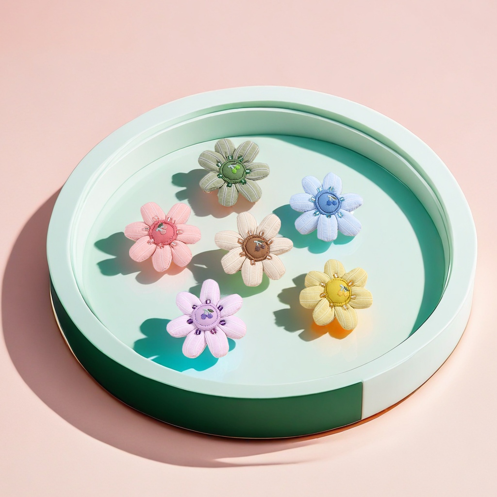 Flower-shaped hair clips are sweet and cute. They are versatile, simple and fashionable headwear for young girls details Picture
