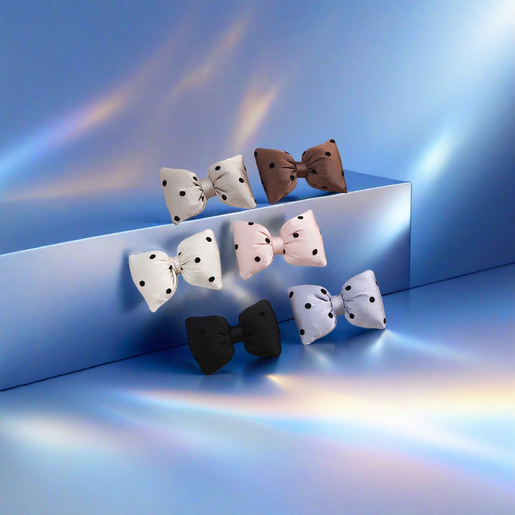 Polka dot bow hair accessory for girls, cute and sweet headwear, hairpins and hair clips Application Scenario