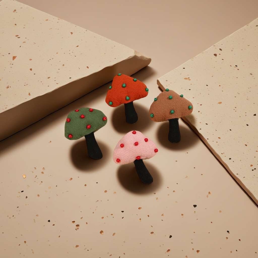 Cute and fun beaded mushroom doll DIY brooch cartoon back mushroom doll brooch Application Scenario