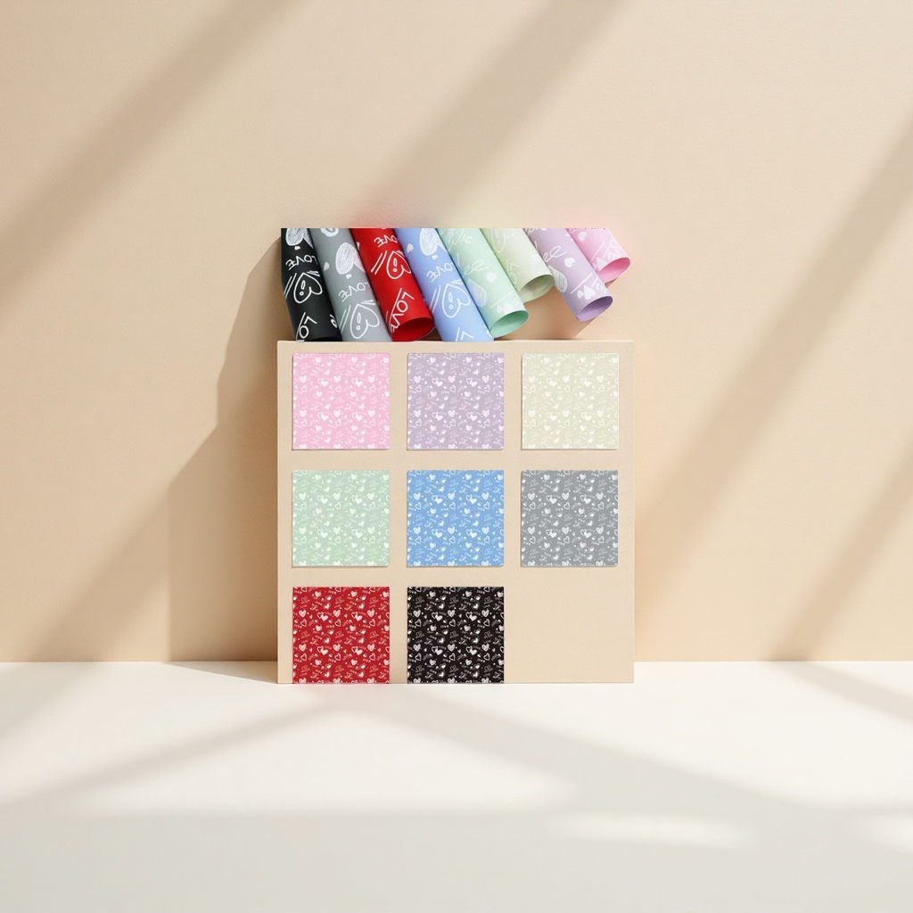 Colored heart-shaped pattern packaging paper, thickened roll paper for general gift decoration Application Scenario