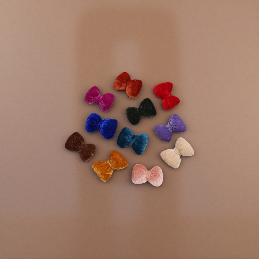 Colorful velvet bow hair accessory, sweet and cute girlish style headwear details Picture