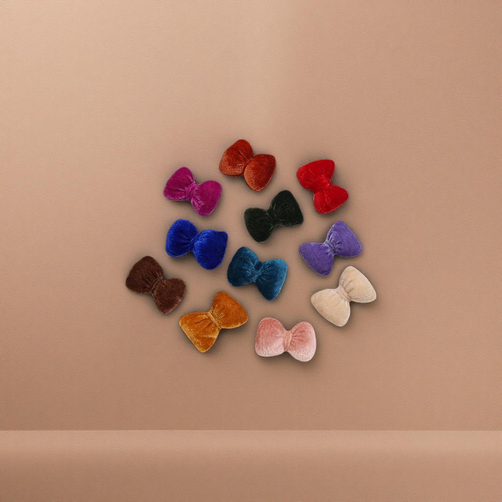 Colorful velvet bow hair accessory, sweet and cute girlish style headwear