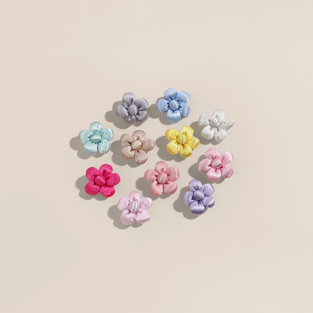 New diamond-encrusted bright silk fabric cotton five-petal flower phone case, bag, pendant and accessory Specification image
