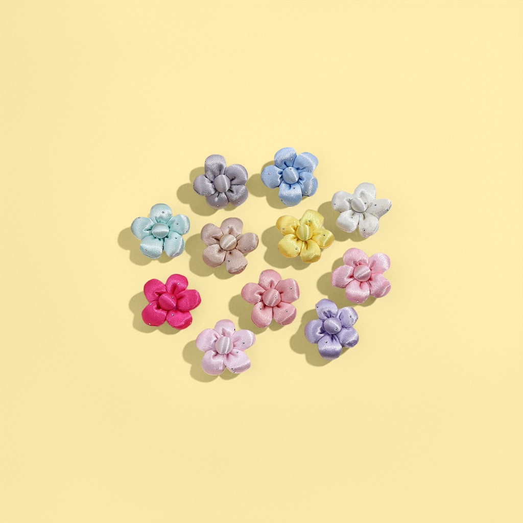 New diamond-encrusted bright silk fabric cotton five-petal flower phone case, bag, pendant and accessory