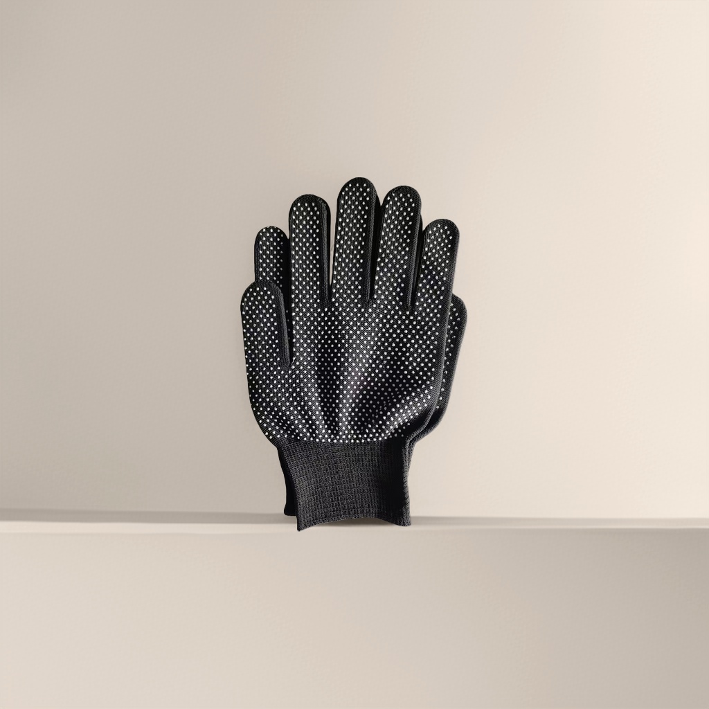 Black nylon dispensing anti-slip gloves for both men and women, thickened and wear-resistant for work and labor protection details Picture