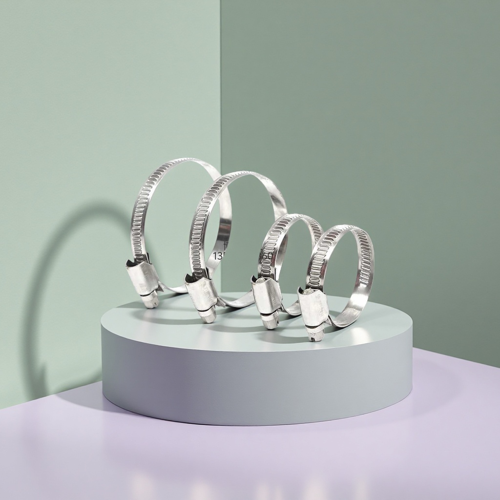 Metal clamp, stainless steel fastening clamp, 304 material, adjustable pipe diameter fixed ring details Picture