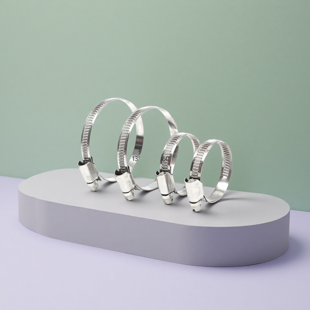 Metal clamp, stainless steel fastening clamp, 304 material, adjustable pipe diameter fixed ring Specification image