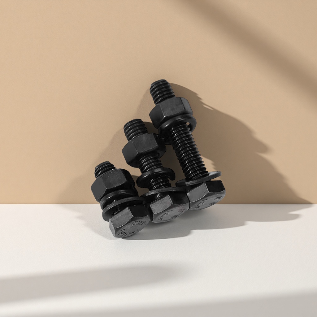 Black bolts, stainless steel hexagonal bolts, M6×30mm, high-strength fasteners details Picture