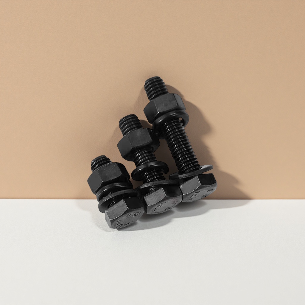 Black bolts, stainless steel hexagonal bolts, M6×30mm, high-strength fasteners