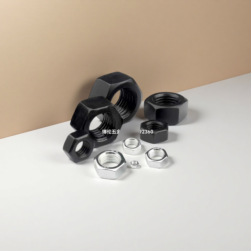 Stainless steel hexagonal nuts M6, M8 and M10 are available in a complete range of specifications and are corrosion-resistant fasteners Specification image