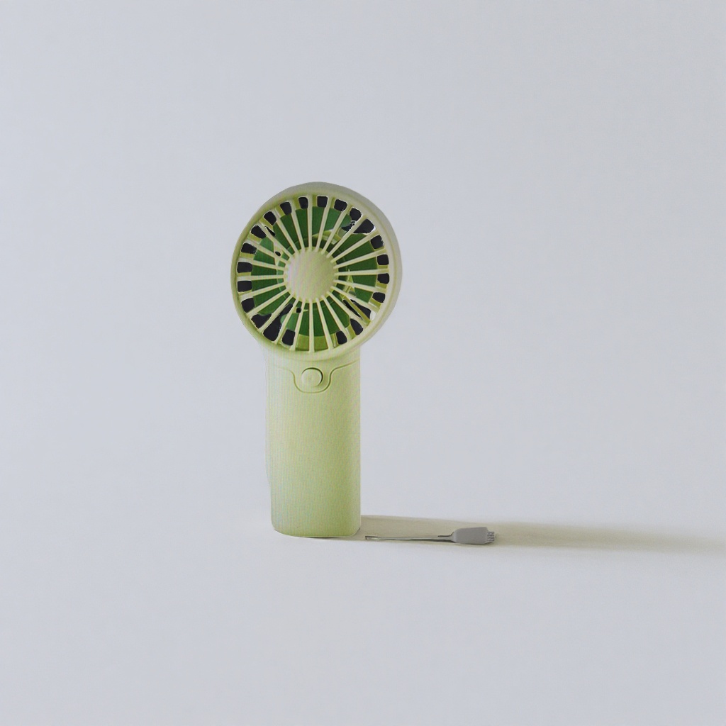 Green handheld mini fan, portable, silent and rechargeable summer cooling wonder Specification image