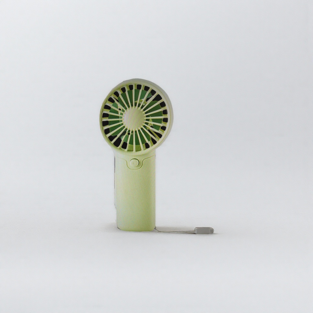 Green handheld mini fan, portable, silent and rechargeable summer cooling wonder