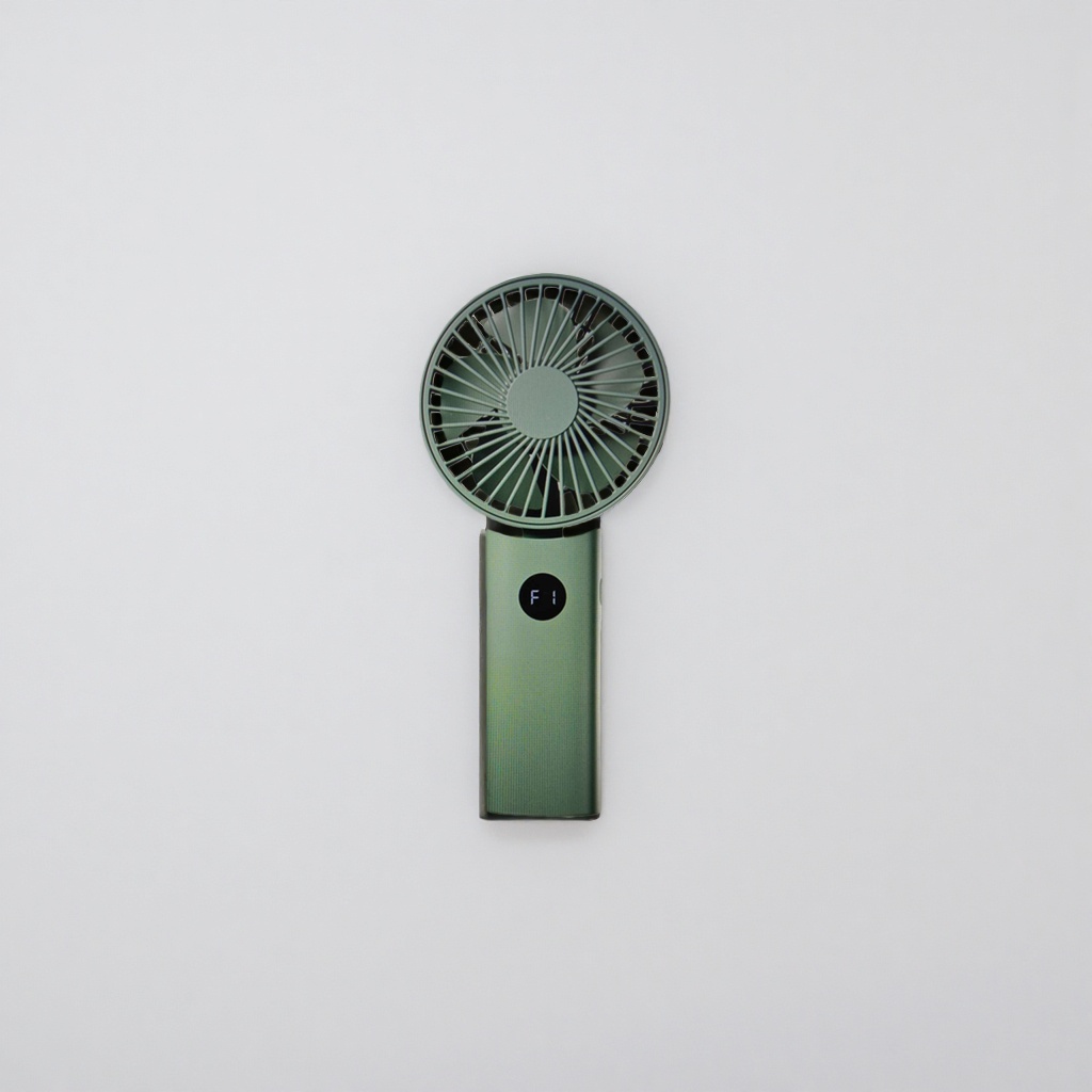 The green portable handheld fan is small, quiet, and can be charged via USB for long battery life Application Scenario