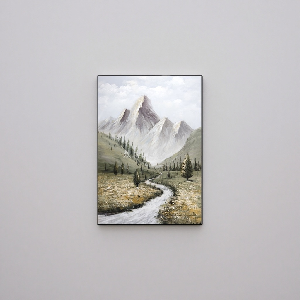 High-definition printing of landscape paintings, living room decorative wall hangings, ink-wash traditional Chinese paintings details Picture