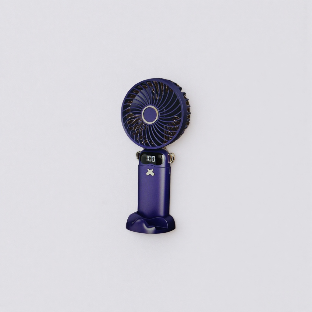 Purple handheld small fan, portable mini USB charging, quiet student dormitory Specification image