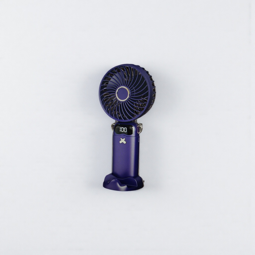 Purple handheld small fan, portable mini USB charging, quiet student dormitory