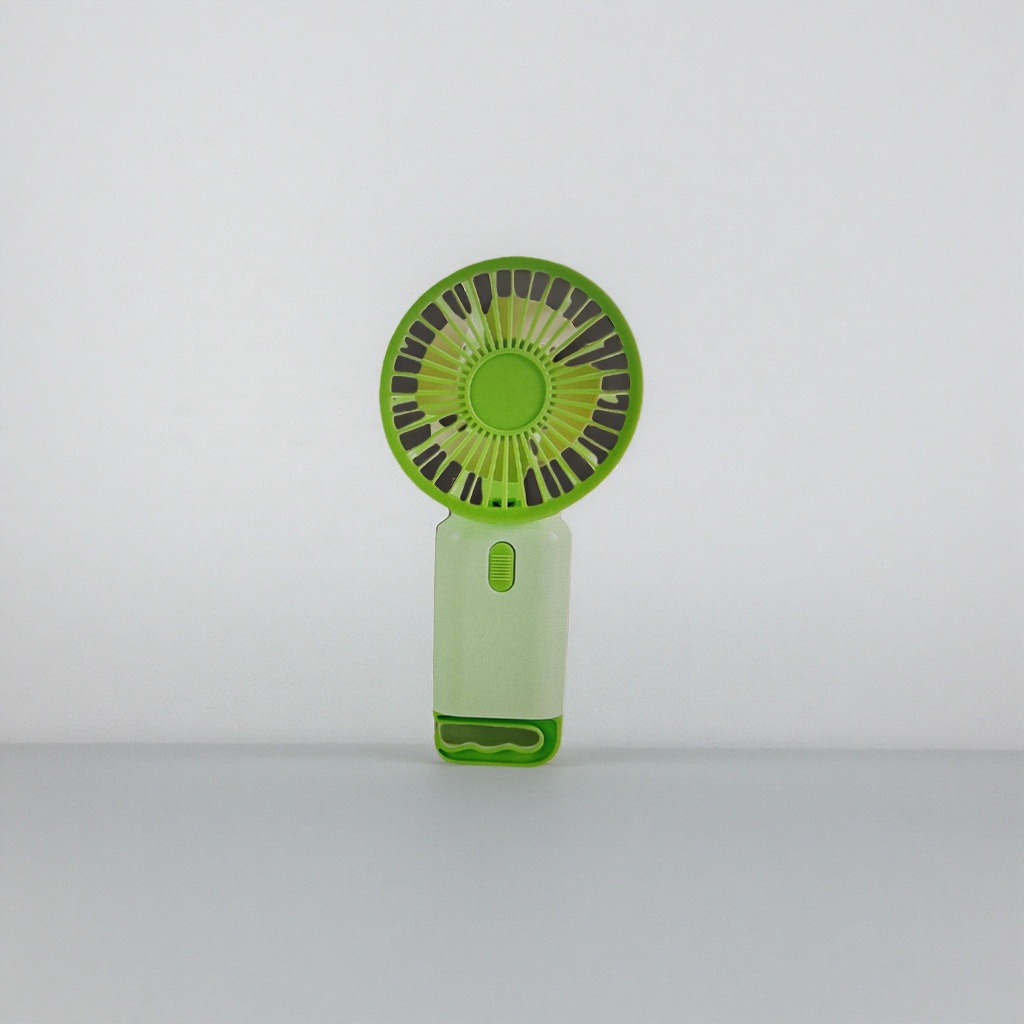 The green handheld fan with a rechargeable, portable and silent body is a summer cooling wonder Specification image