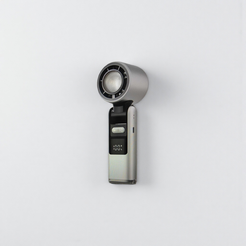 The portable fan is small, quiet, charging, and can be used for both handheld, neck hanging and desktop purposes