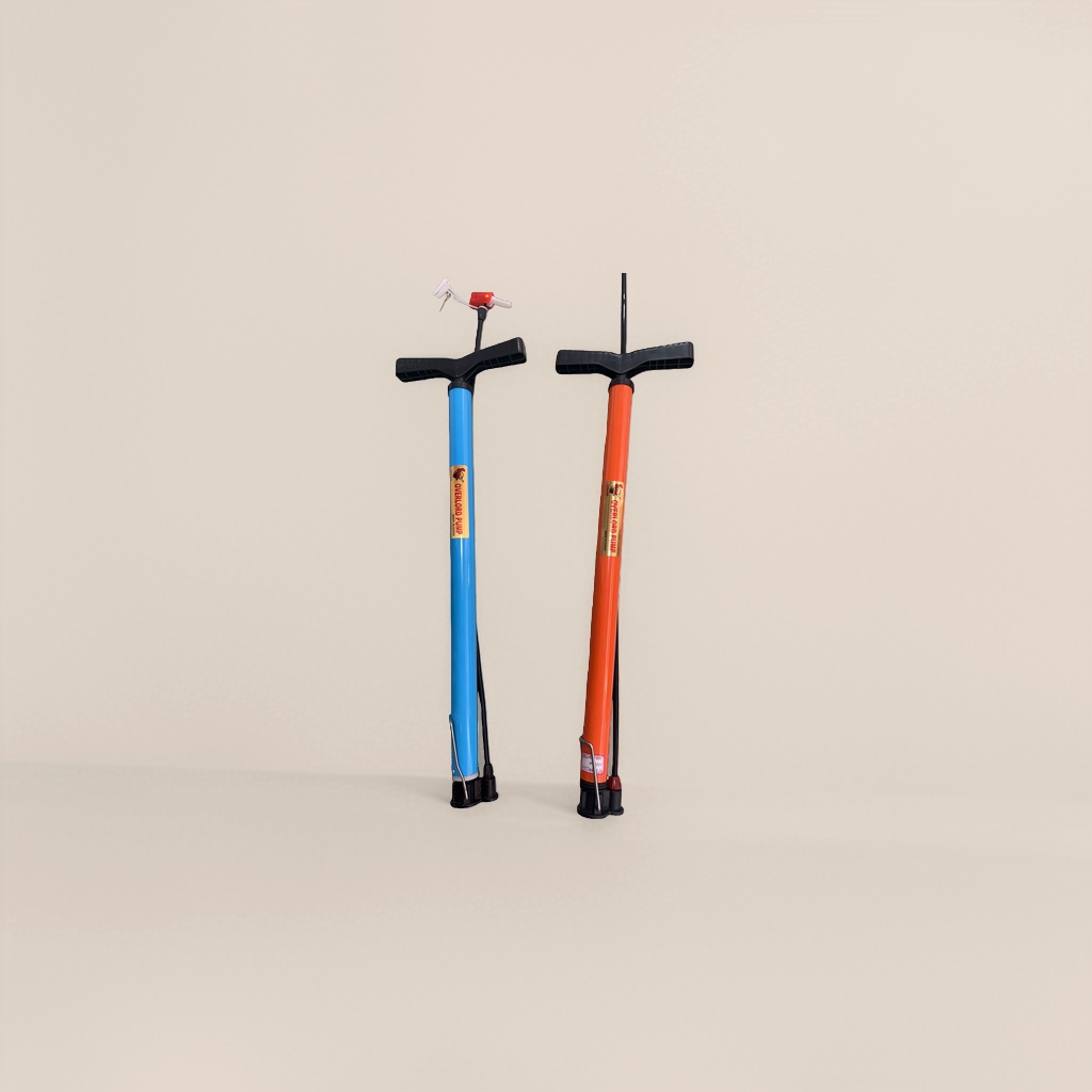 Blue and orange dual-color manual air pump, suitable for bicycles, basketballs and balloons Specification image