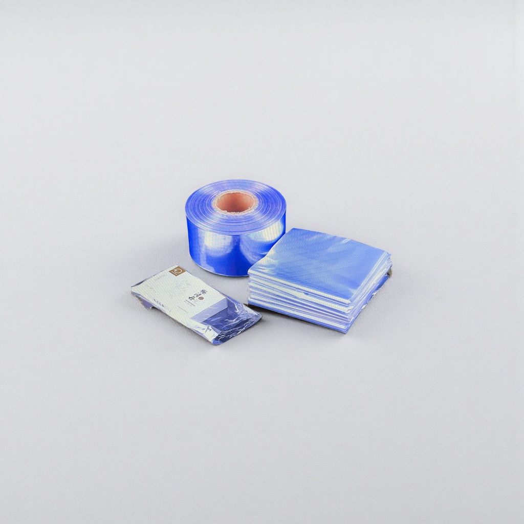 Blue roll-shaped plastic film stacked plastic bag packaging box moisture-proof sealing film Specification image