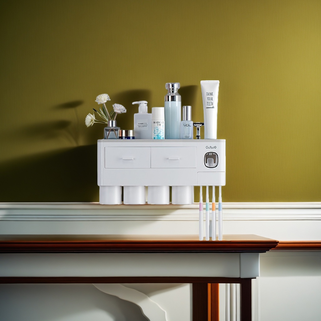 Estante de almacenamiento de baño estante sin perforación toalla de baño estante colgante toalla de baño estante de almacenamiento multicapa Specification image
