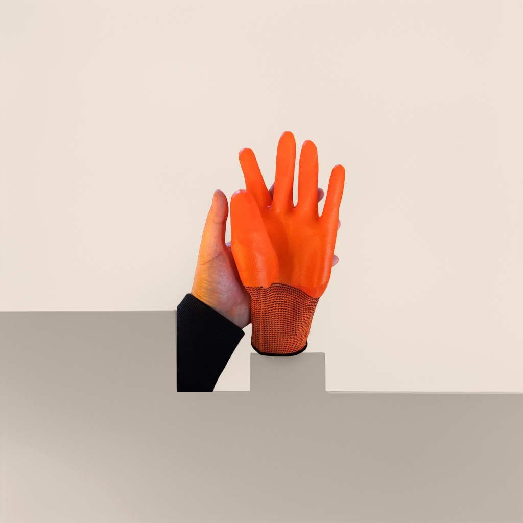Guantes de goma naranja espesados antideslizantes resistentes a la abrasión limpieza doméstica guantes de protección laboral Specification image