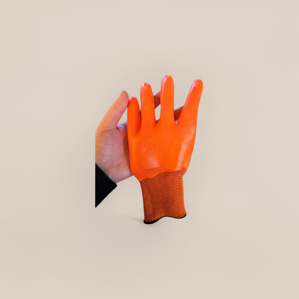 Guantes de goma naranja espesados antideslizantes resistentes a la abrasión limpieza doméstica guantes de protección laboral details Picture