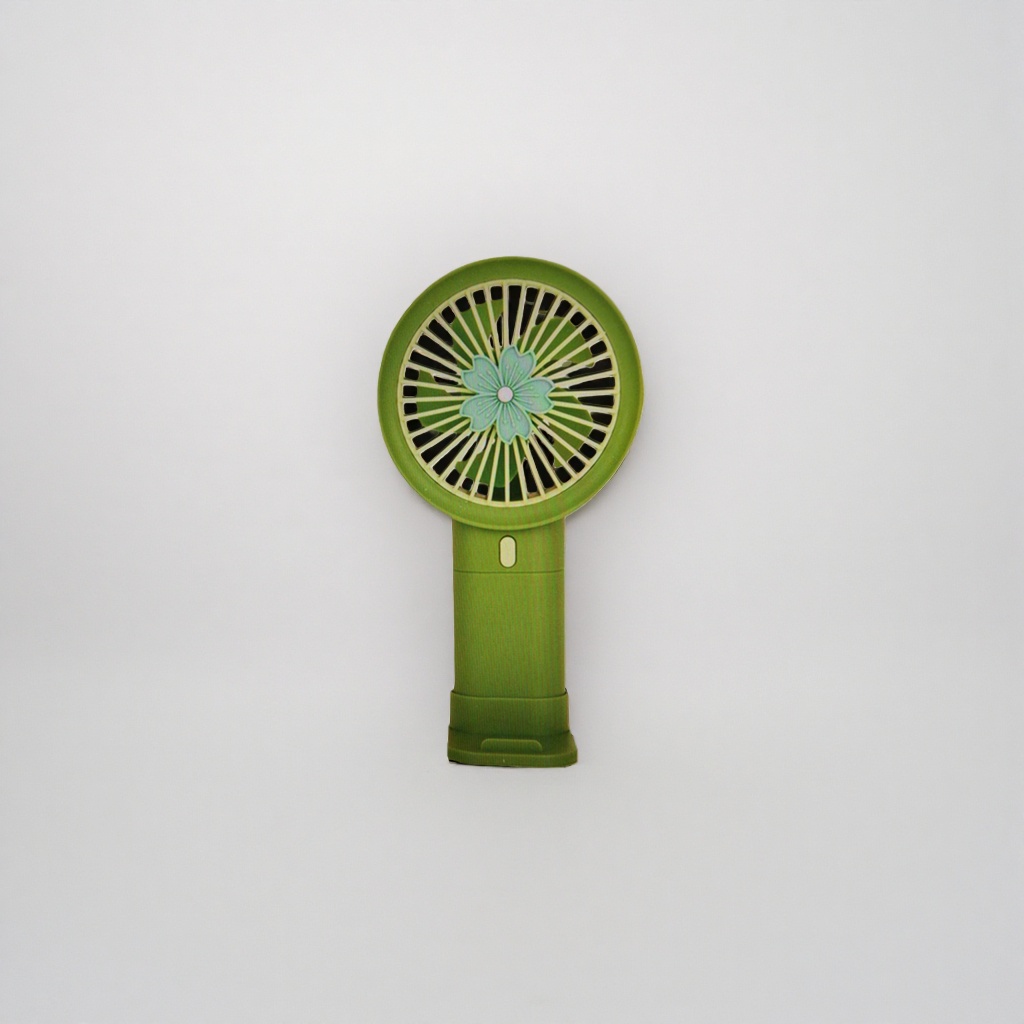 The main body of the green handheld fan is a portable, silent and charging small fan for home use details Picture