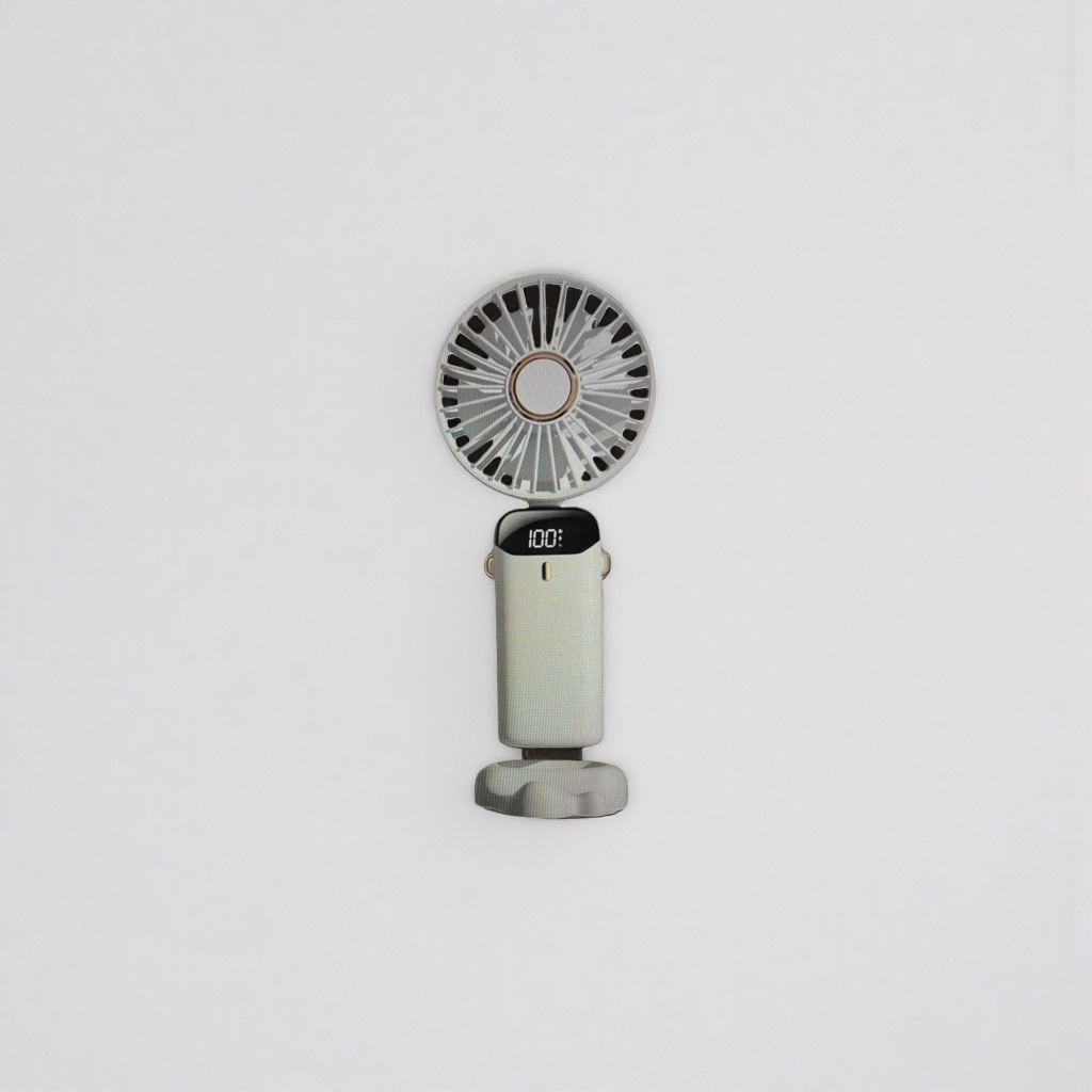 The portable handheld fan is lightweight, quiet and features USB charging Specification image