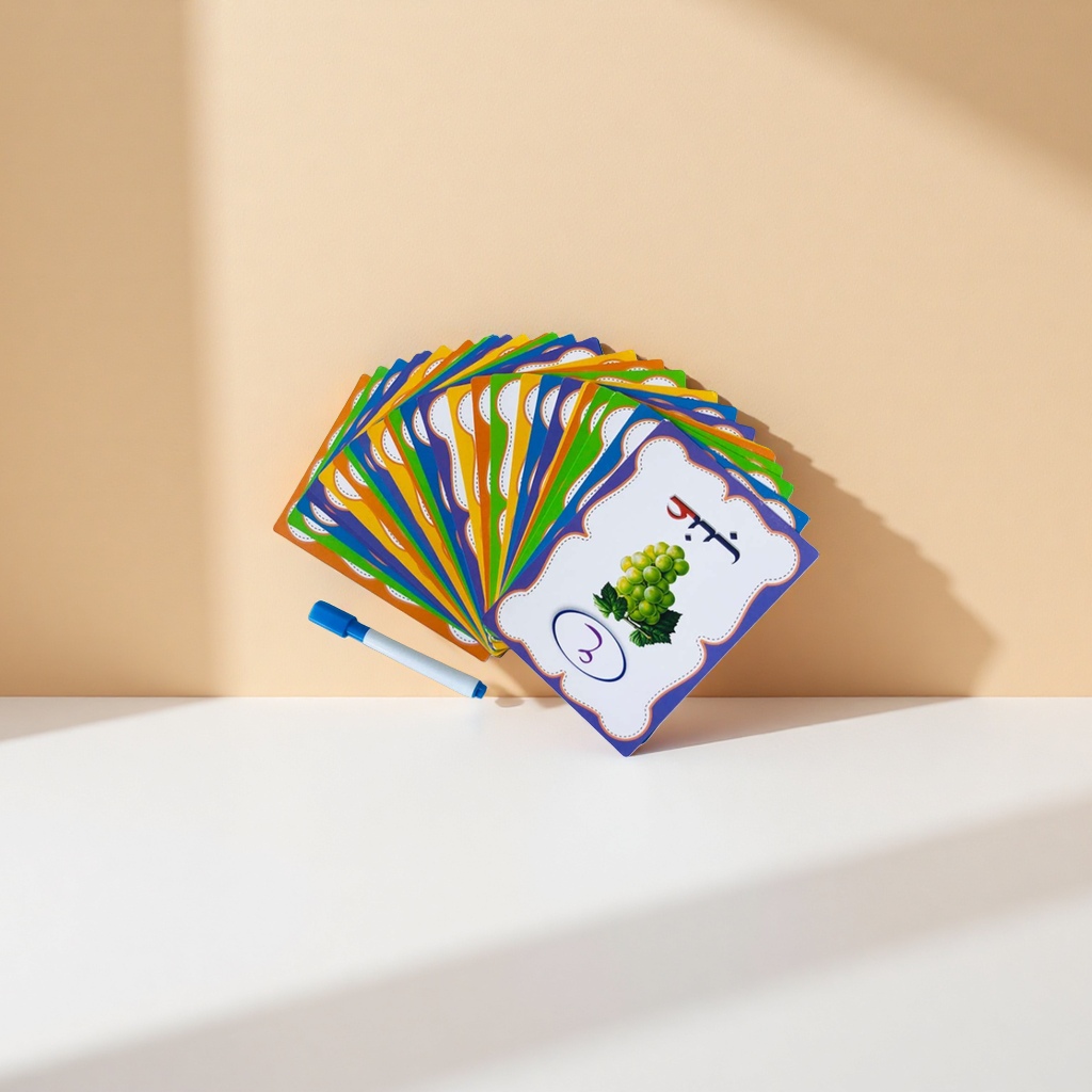 Arabic Alphabet erasable practice cards, children's early education writing and reading cards details Picture